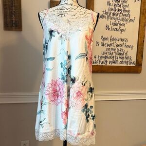 Linea Donatella Pink and Blue Satin Chemise